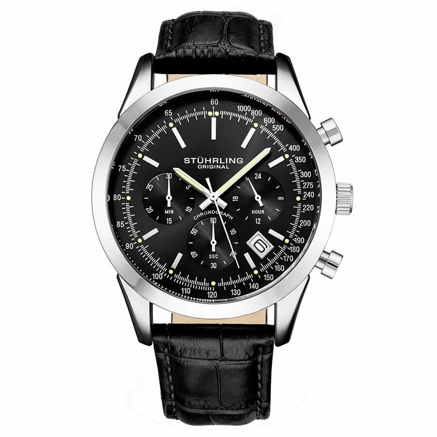 Stuhrling Original Monaco Quartz Black Dial Mens Watch M13659