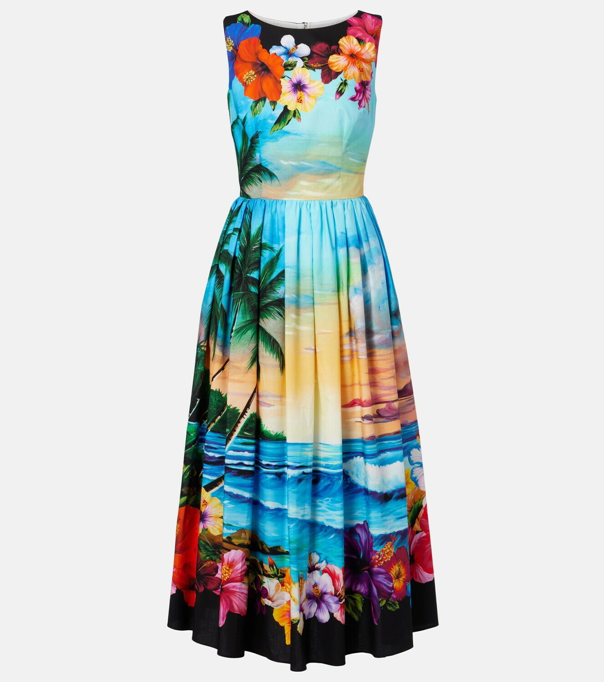 Dolce&Gabbana Printed cotton midi dress