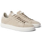 Brunello Cucinelli - Leather-Trimmed Brushed-Suede Sneakers - Neutrals