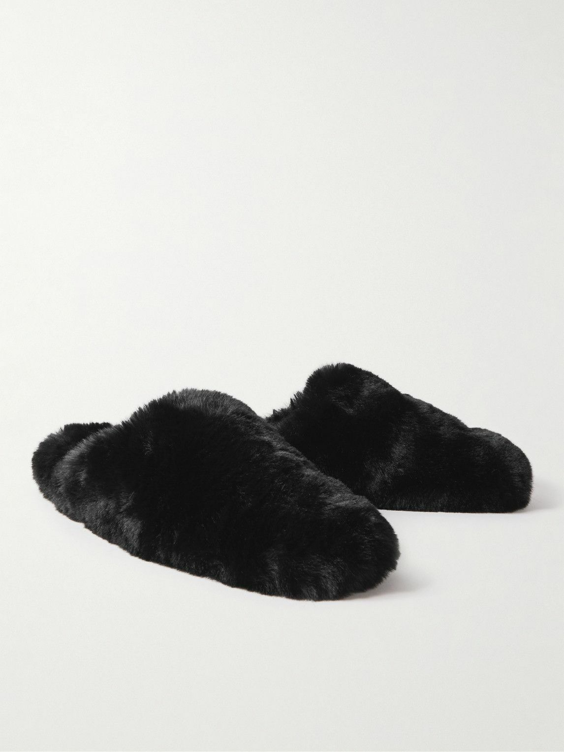 Balenciaga - Teddy Shearling Mules - Black Balenciaga