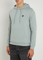 Belstaff Logo Hooded Cotton Sweatshirt Light Blue