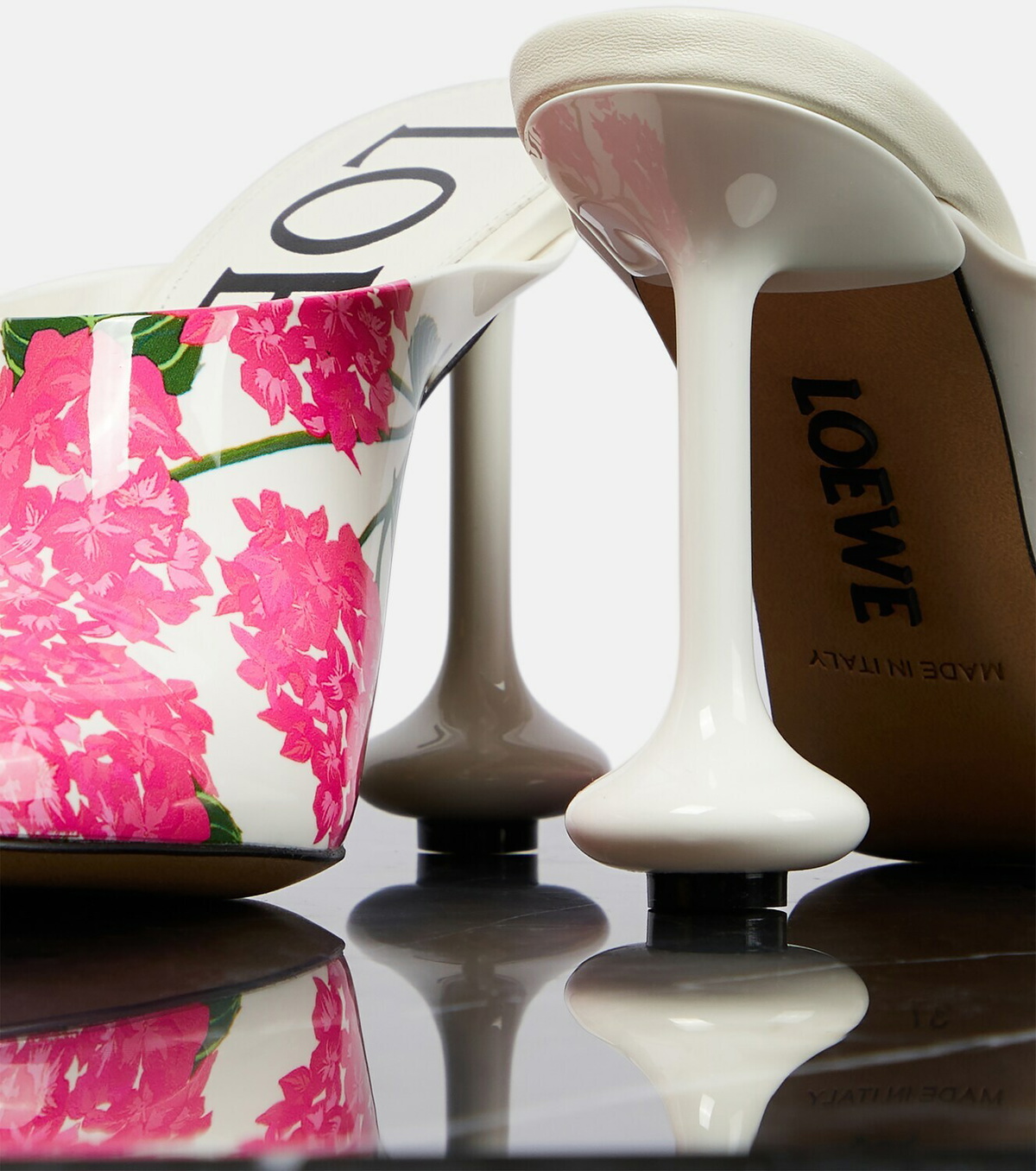 Loewe Toy floral patent leather mules Loewe