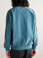 Needles - R.C. Webbing-Trimmed Cotton-Blend Velour Track Jacket - Blue