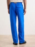 Vilebrequin - Pacha Straight-Leg Woven Linen Drawstring Trousers - Blue