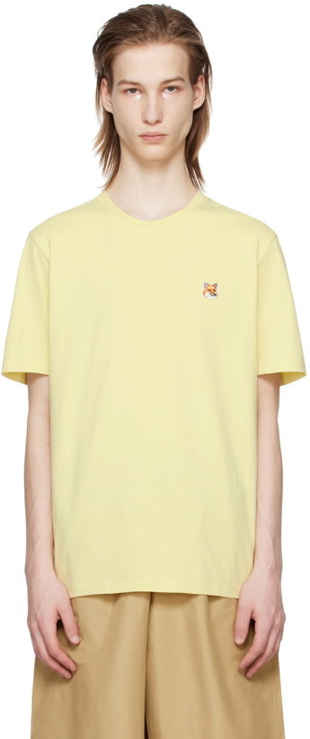Photo: Maison Kitsuné Yellow Bold Fox Head T-Shirt