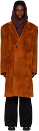 Raf Simons Brown Double-Breasted Coat