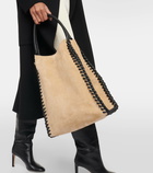 Altuzarra Braid leather-trimmed suede tote bag