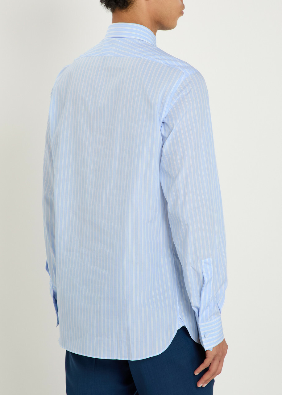 Tom Ford Striped Cotton Shirt Light Blue
