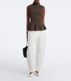 Róhe Ribbed wool and cashmere turtleneck top