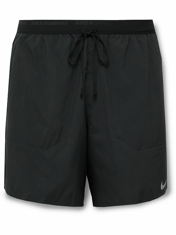 Photo: Nike Running - 2-in-1 Dri-FIT Stride Straight-Leg Ripstop and Stretch-Jersey Running Shorts - Black