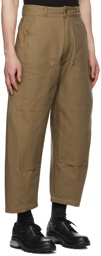 Sebastien Ami. Taupe Warped Carpenter Trousers