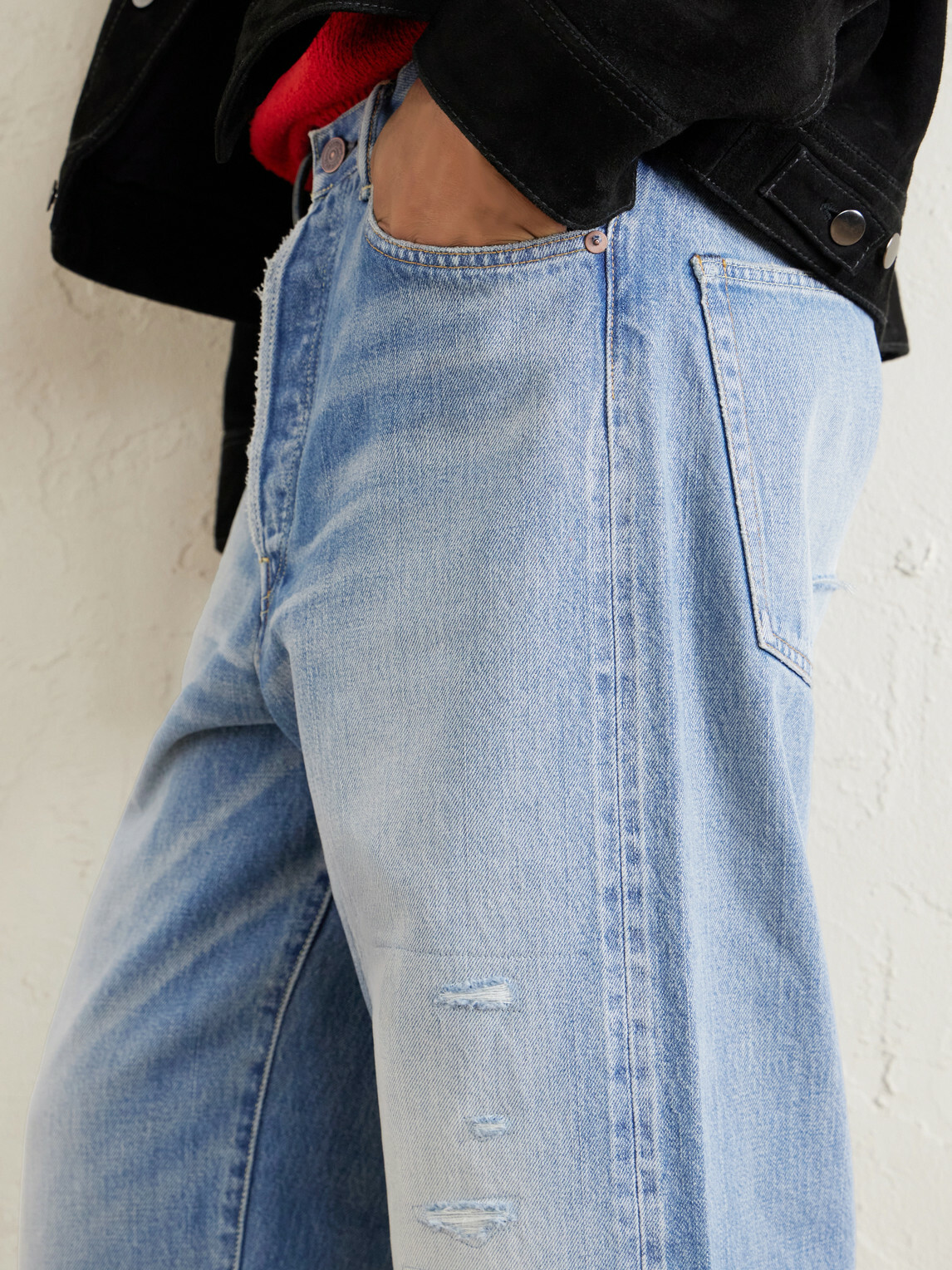 Visvim - Social Sculpture 01 Wide-Leg Distressed Selvedge Jeans - Blue