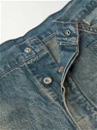 SAINT Mxxxxxx - Straight-Leg Distressed Embroidered Jeans - Blue