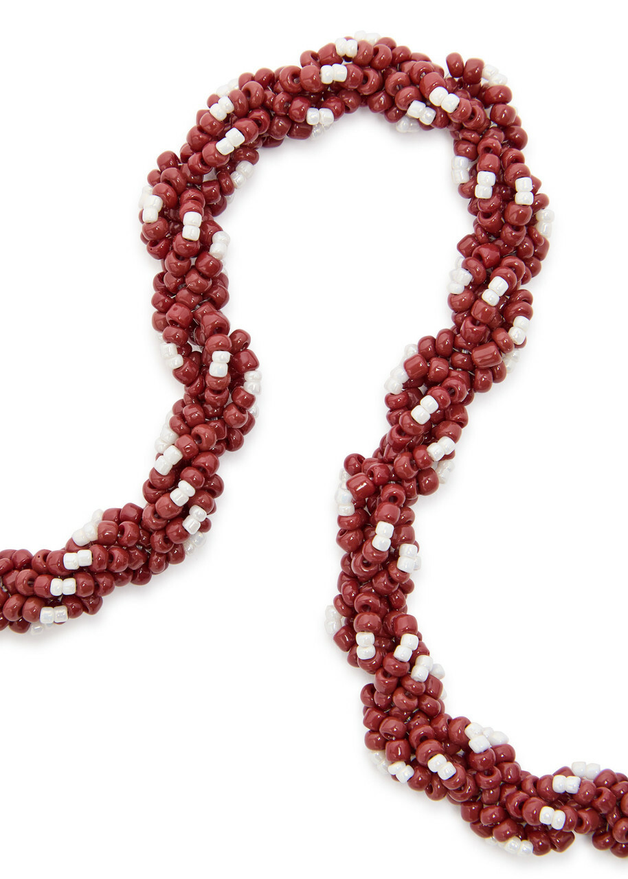 Anni LU Rodeo 18kt Gold-plated Beaded Necklace - Burgundy - One Size