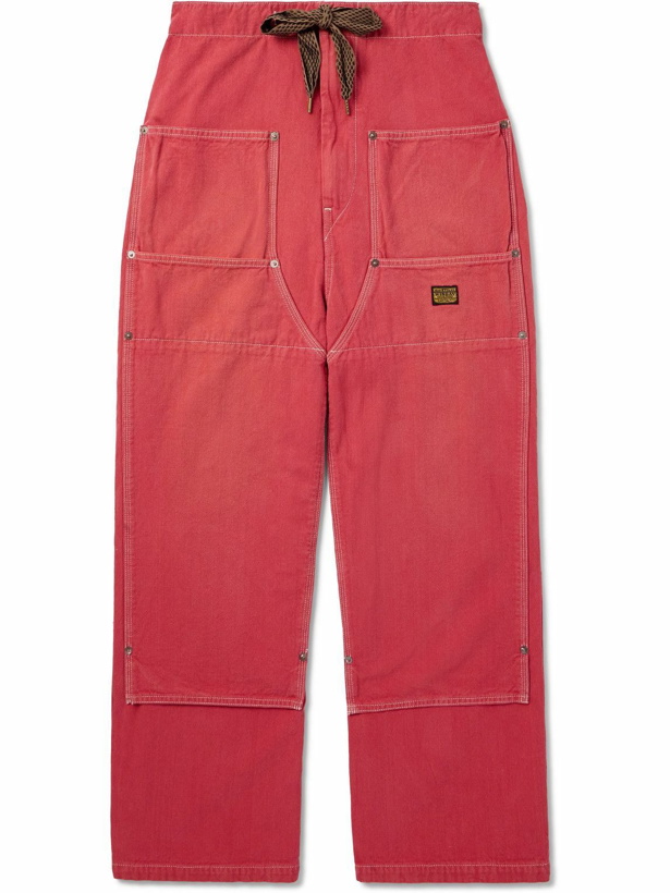 Photo: KAPITAL - Panelled Cotton-Canvas Drawstring Trousers - Red