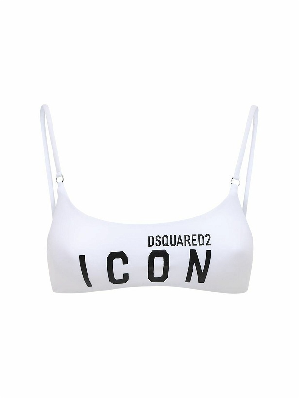 Photo: DSQUARED2 Logo Print Bandeau Bikini Top