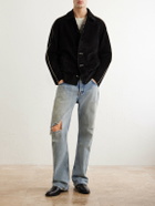 Enfants Riches Déprimés - Académie Embellished Suede Jacket - Black