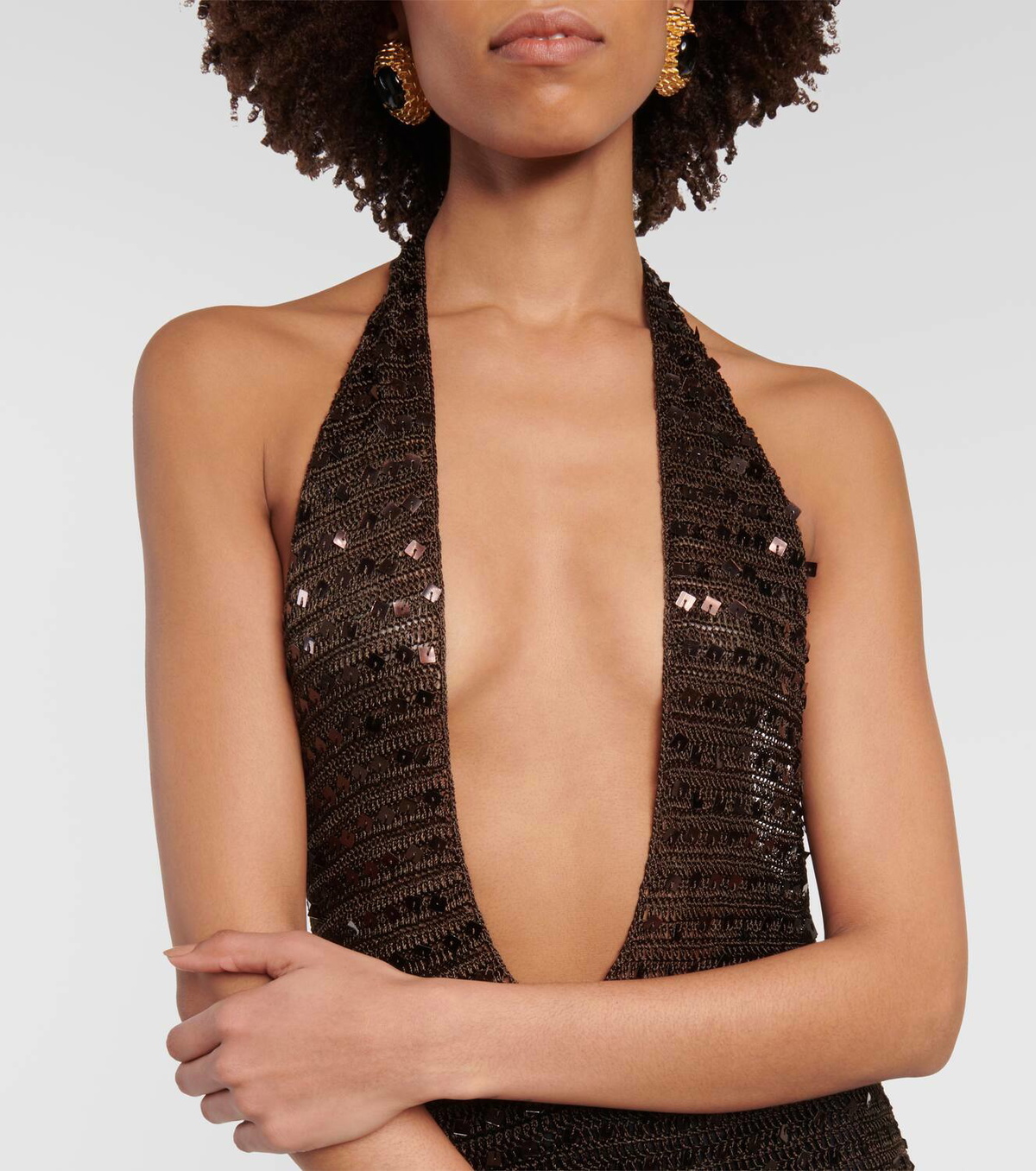 Aya Muse Enodia sequined halterneck maxi dress Aya Muse