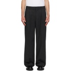 Dunst Gray Double Pleated Wide Slack Trousers