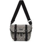 Kenzo White and Black Small Jacquard Trek Messenger Bag