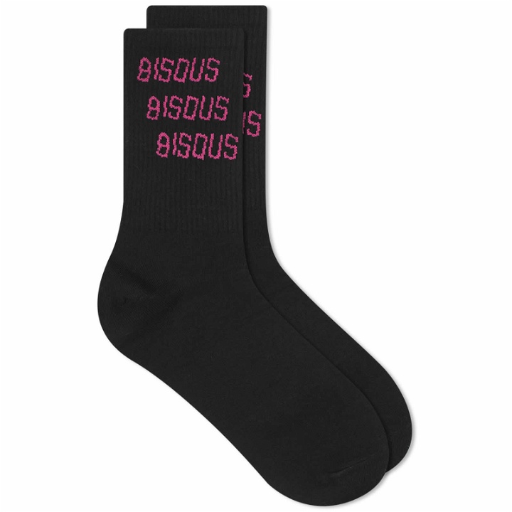 Photo: Bisous Skateboards Women's X3 Socks in Black/Pink 