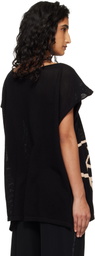 Vivienne Westwood Black Beach Top Graffiti Orb Cover-Up Top