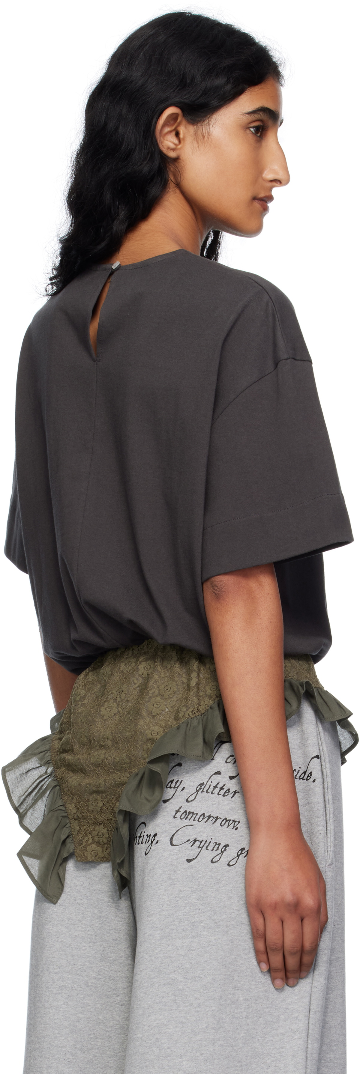 Pushbutton Gray Ruffle Panty T-shirt