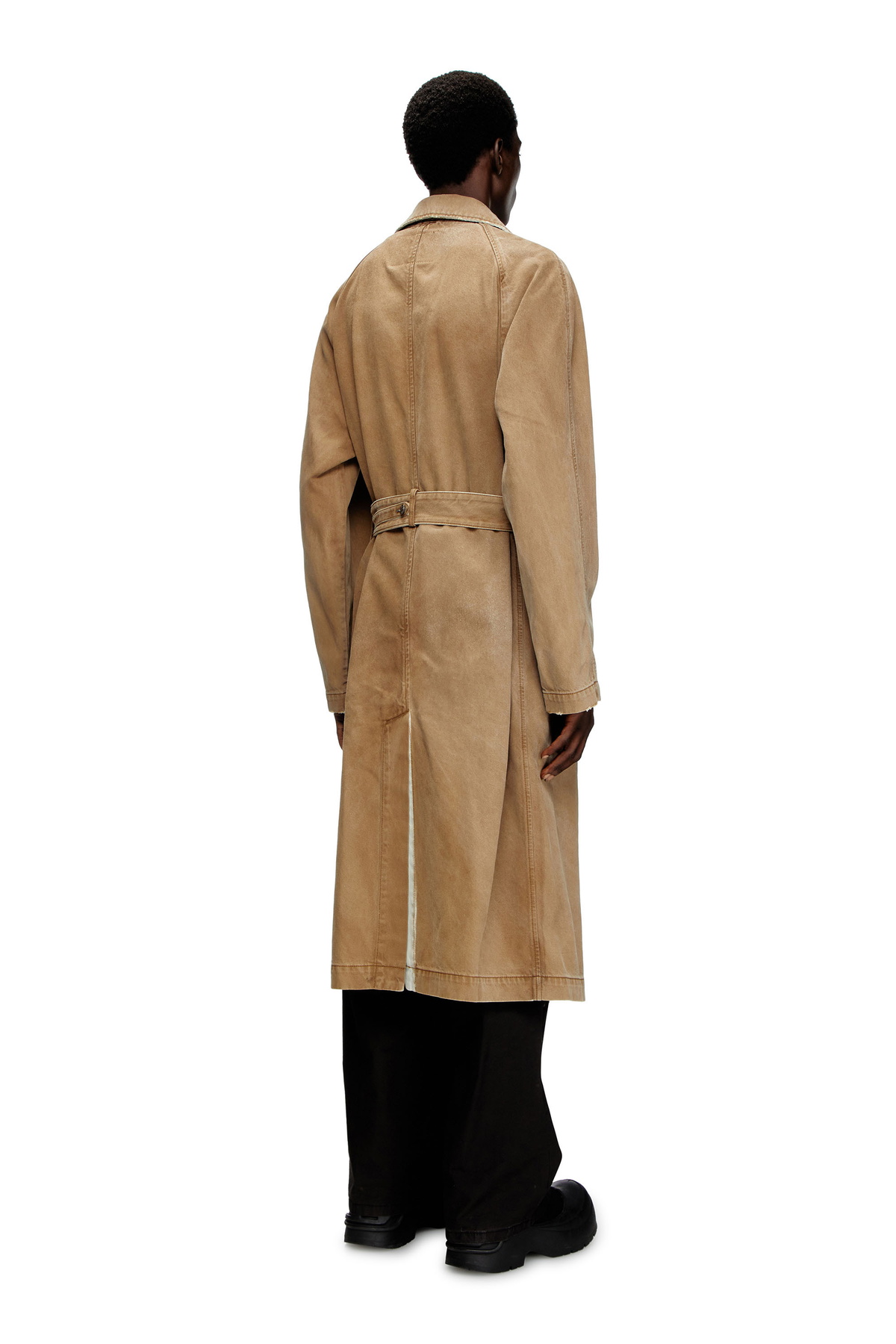 Diesel Trench coat in overdirt denim - Denim Jackets - Unisex - Brown