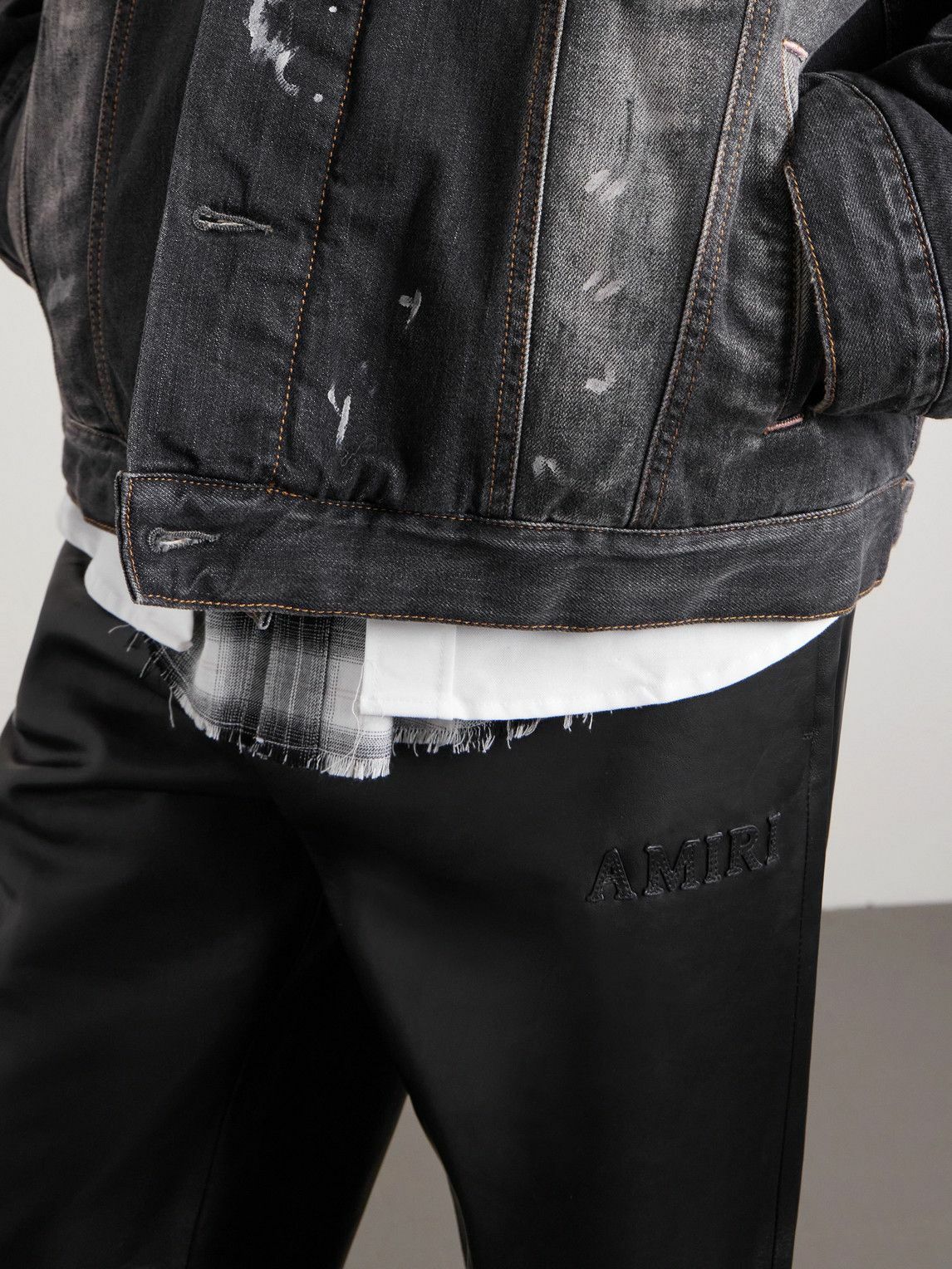 AMIRI - Logo-Appliquéd Straight-Leg Leather Trousers - Black