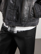 AMIRI - Logo-Appliquéd Straight-Leg Leather Trousers - Black