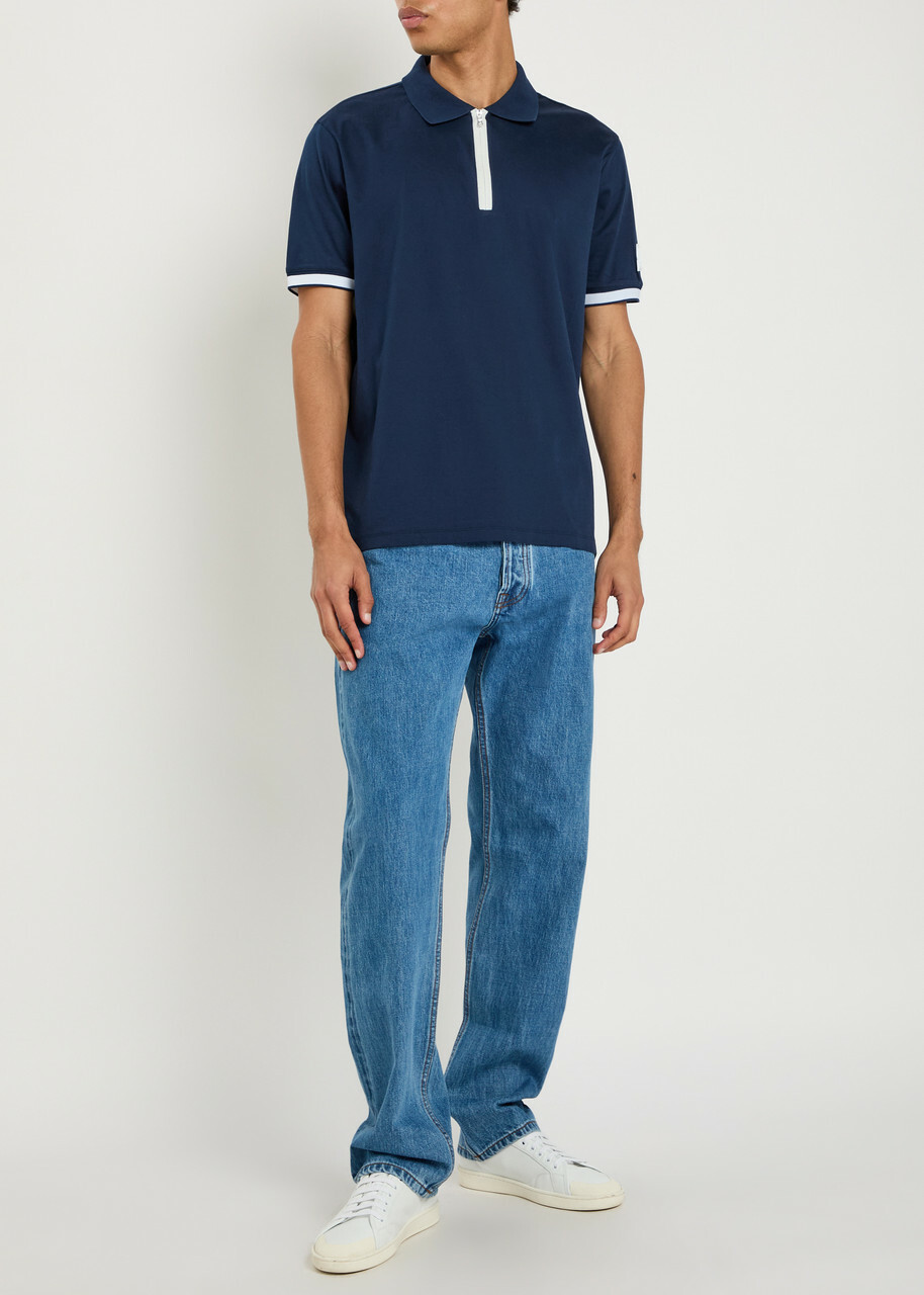 Sandbanks Logo Cotton Polo Shirt Navy