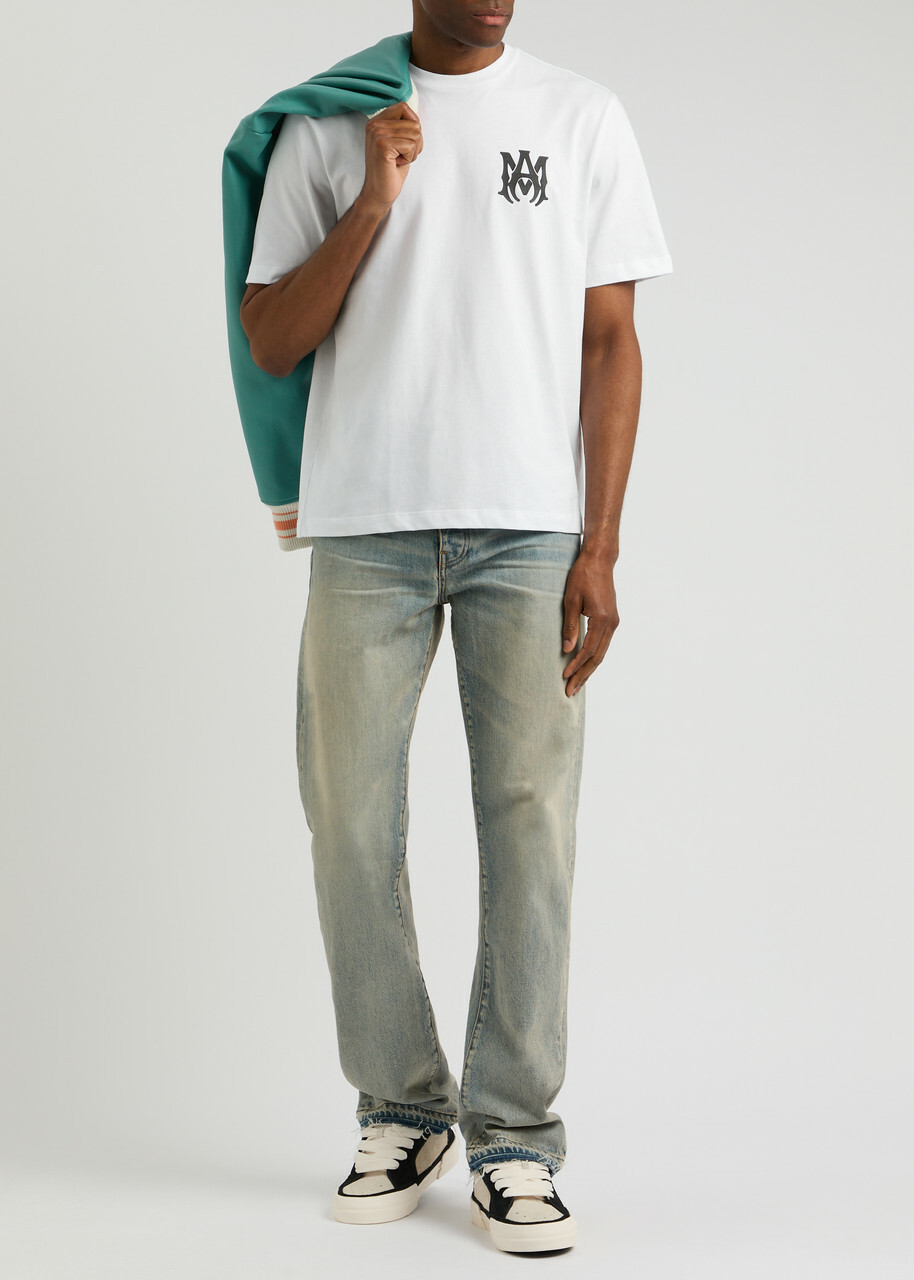 AMIRI ホワイト Tシャツ ロゴプリント Amiri Logo-print Cotton T-shirt White Amiri