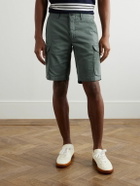 Incotex - Straight-Leg Textured Cotton-Blend Cargo Shorts - Green