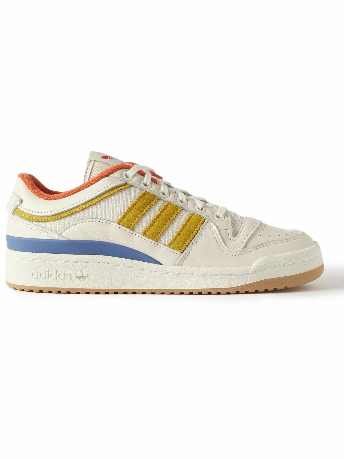 Photo: adidas Consortium - WOOD WOOD Forum Low Leather, Mesh and Suede Sneakers - White