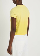 Mother The Itty Bitty Ringer Printed Cotton T-shirt Yellow