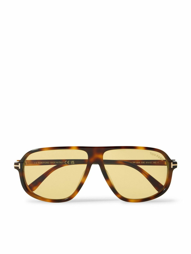 Photo: TOM FORD - Guillame Aviator-Style Tortoiseshell Acetate Sunglasses