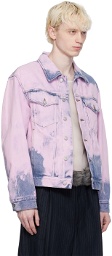 Dries Van Noten Pink Garment-Dyed Denim Jacket