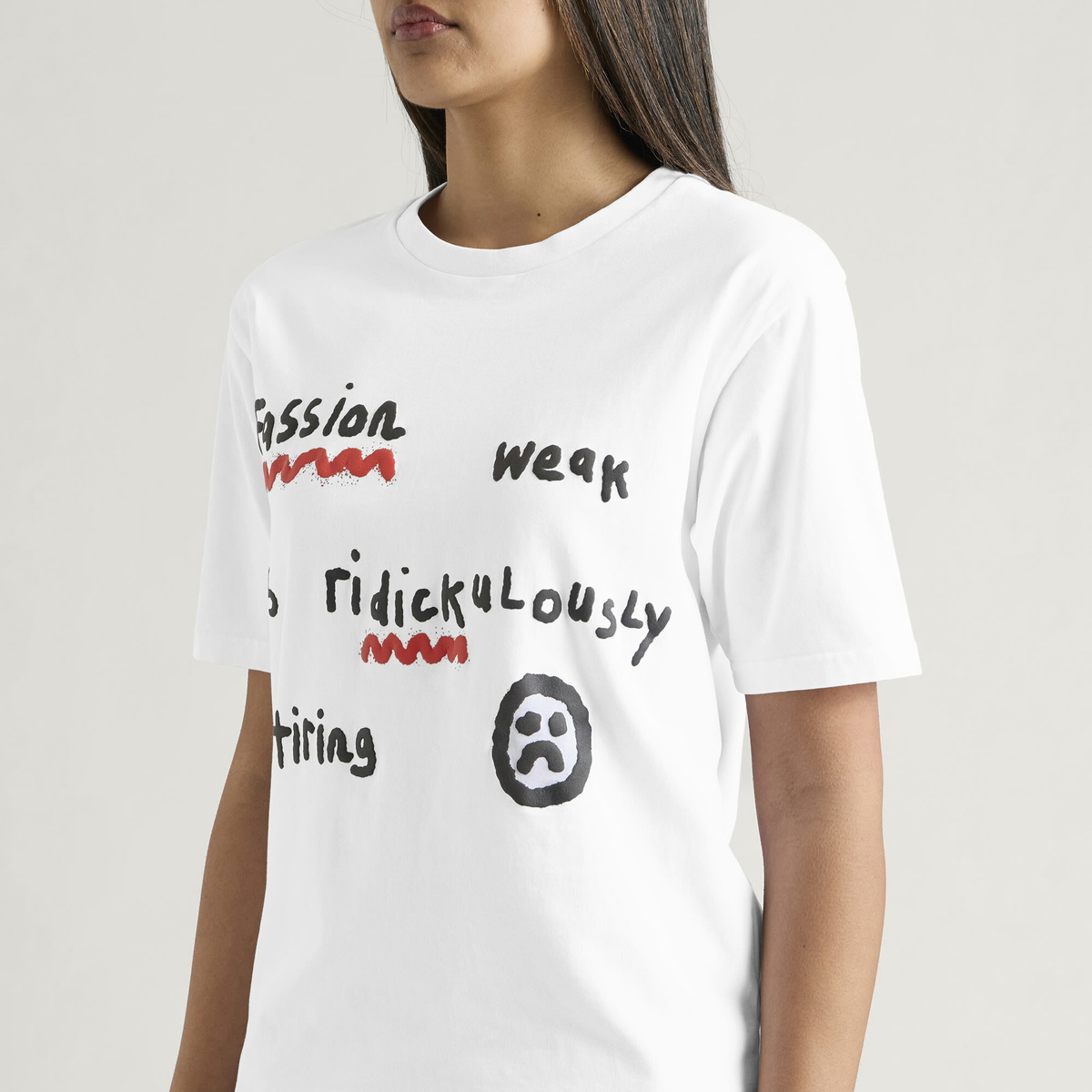 Navinder Nangla Ridickulously Tiring T-Shirt in White/Black/Red