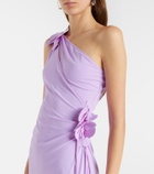 Coperni Floral-appliqué jersey cocktail dress