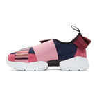 Emilio Pucci Pink and Navy Metallic Ruffle Sneakers