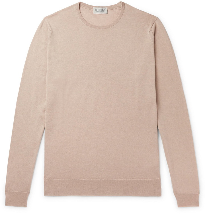 Photo: John Smedley - Clundy Merino Wool and Sea Island Cotton-Blend Sweater - Neutrals