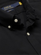 Polo Ralph Lauren - Slim-Fit Button-Down Collar Logo-Embroidered Cotton-Blend Poplin Shirt - Black