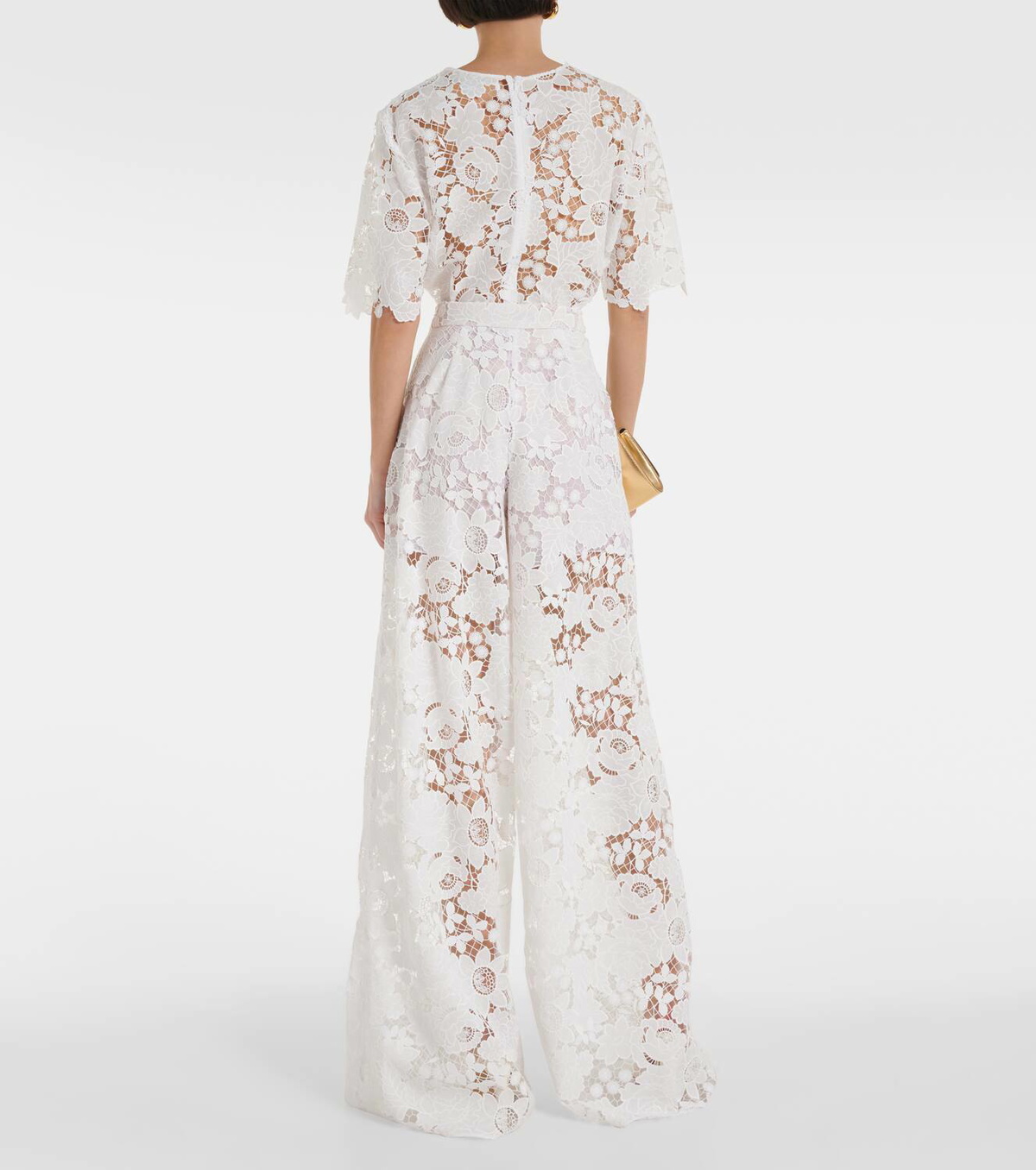 Oscar de la Renta High-rise wide-leg lace pants