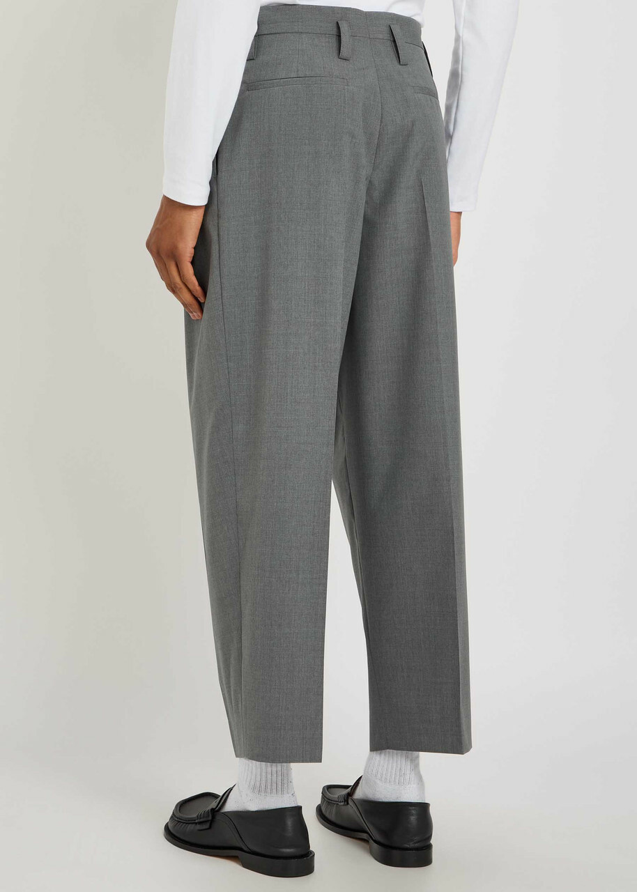 Jil Sander Pleated Wool Trousers Grey