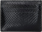TOM FORD Black Printed Python Card Holder