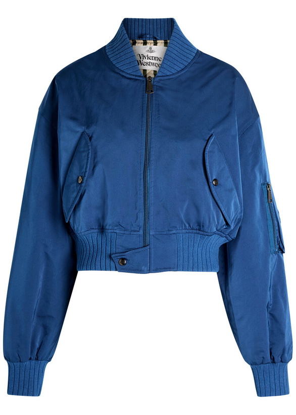 Photo: Vivienne Westwood Bernardo Quilted Taffeta Bomber Jacket Blue