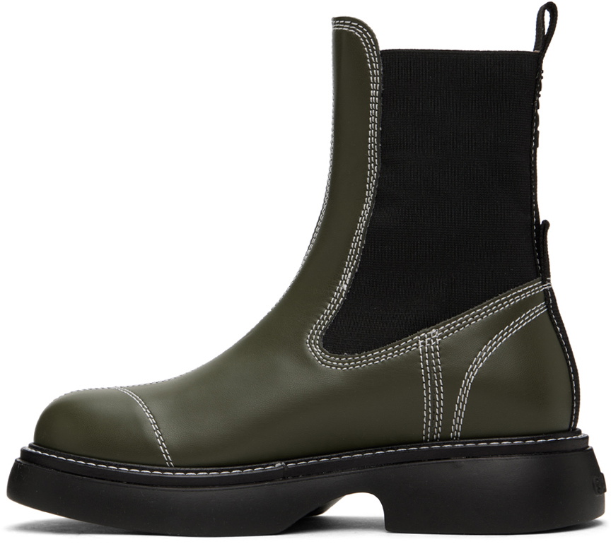 GANNI Green Everyday Mid Chelsea Boots GANNI