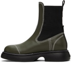 GANNI Green Everyday Mid Chelsea Boots