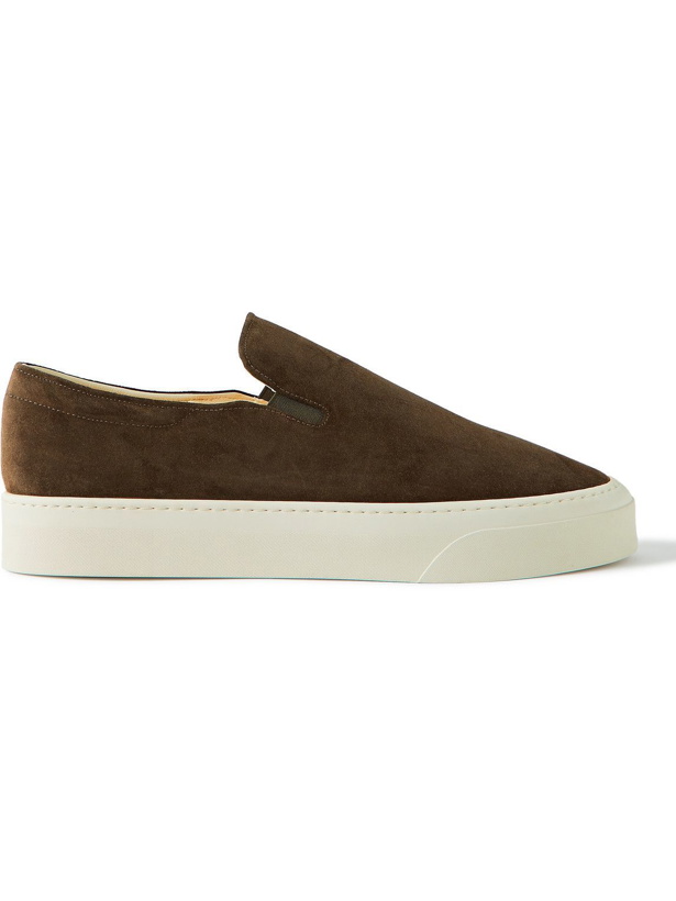 Photo: The Row - Dean Suede Slip-On Sneakers - Green