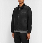 BILLY - Holly's Dad Corduroy-Trimmed Distressed Cotton-Canvas Jacket - Black